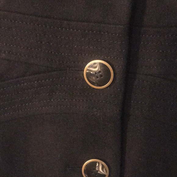 Woman’ black knee length pea coat - Picture 2 of 6